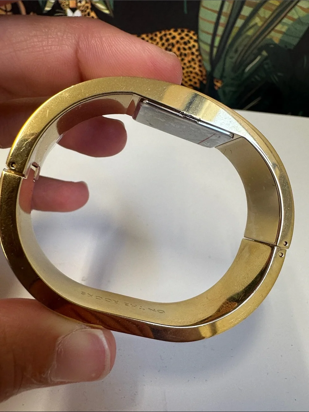 kate spade Gold Crystal Pavé Bangle Watch with White Mother of Pearl Dial